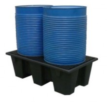 Bac ECO en poly&eacute;thyl&egrave;ne recycl&eacute; pour 2 f&ucirc;ts de 220 l