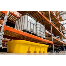 Bac pour rayonnage &agrave; poser au sol finition PE trav&eacute;e 2700 volume 1000 l