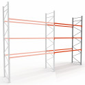 Rayonnage à palettes élément complémentaire dim. 2700 x 1100 3 niveaux