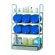 Rayonnage pour stockage de 6 f&ucirc;ts de 60 l horizontaux 1/1 + plan de pose