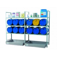 Module d'extension pour rayonnage r&eacute;tention 150 l pour stockage de 6 f&ucirc;ts de 60 l horizontaux 1/1 + plan de pose