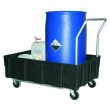 Chariot sans caillebotis finition PE pour 1 f&ucirc;t de 220 l