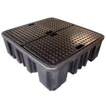 Bac de r&eacute;tention ECO finition PE recycl&eacute; 4 f&ucirc;ts de 220 l