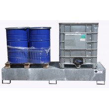 Bac de r&eacute;tention acier pour 2 cubi de 1000 l